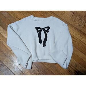 Sincerely Jules WOMENS medium BOW & Barrett Sweater Set Beige/Black